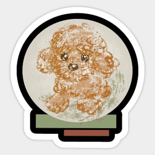 Brush sketch of a poodle Sticker